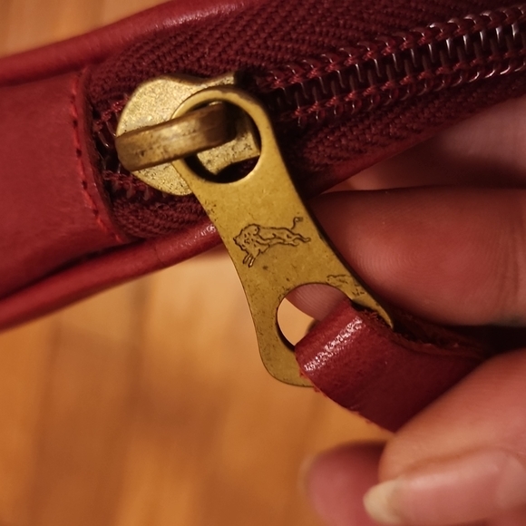 IL Bisonte vintage red pebbled Italian leather travel/cosmetic bag - RARE** - Picture 5 of 8